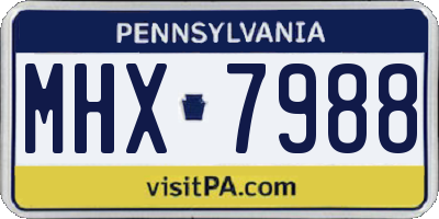 PA license plate MHX7988