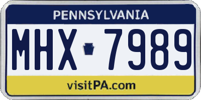 PA license plate MHX7989