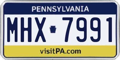 PA license plate MHX7991