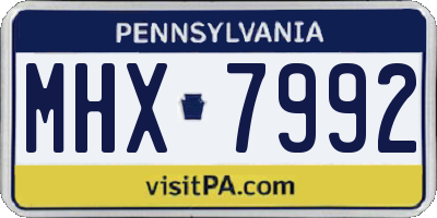 PA license plate MHX7992