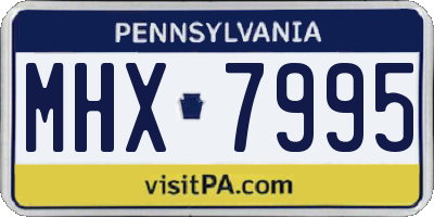 PA license plate MHX7995