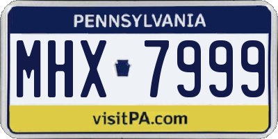 PA license plate MHX7999