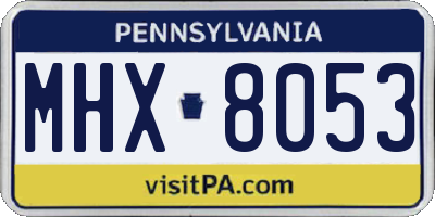 PA license plate MHX8053