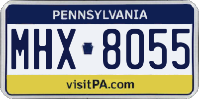 PA license plate MHX8055