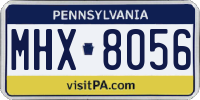 PA license plate MHX8056