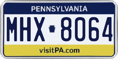 PA license plate MHX8064