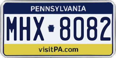 PA license plate MHX8082
