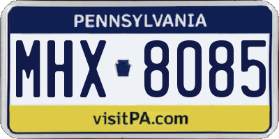 PA license plate MHX8085