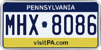PA license plate MHX8086
