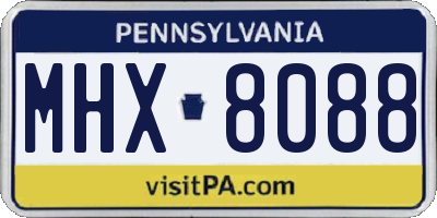 PA license plate MHX8088