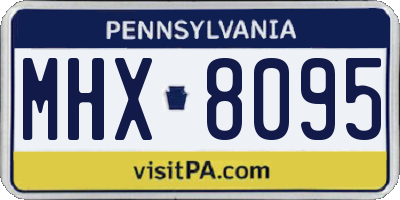 PA license plate MHX8095