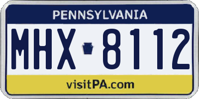 PA license plate MHX8112