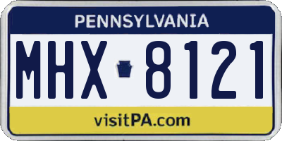 PA license plate MHX8121