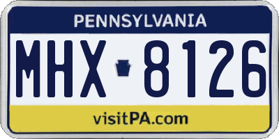PA license plate MHX8126