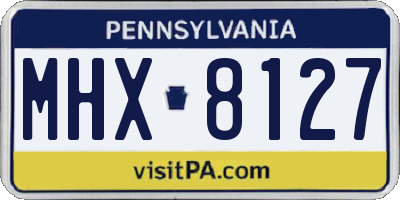 PA license plate MHX8127