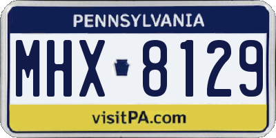 PA license plate MHX8129