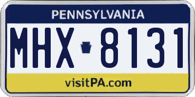PA license plate MHX8131