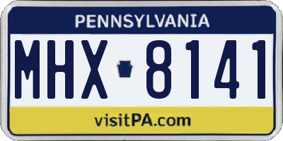 PA license plate MHX8141