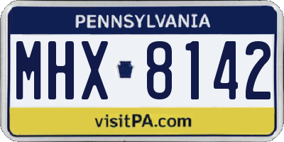 PA license plate MHX8142