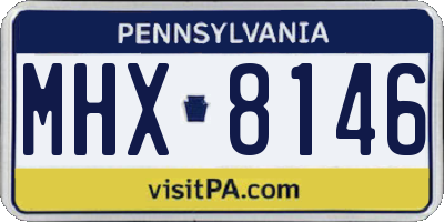 PA license plate MHX8146