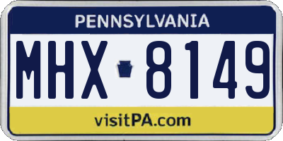 PA license plate MHX8149
