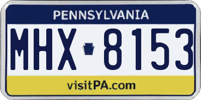 PA license plate MHX8153