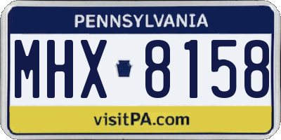 PA license plate MHX8158