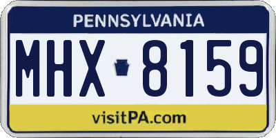 PA license plate MHX8159