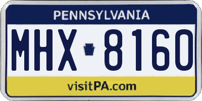 PA license plate MHX8160