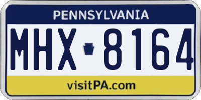 PA license plate MHX8164