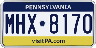 PA license plate MHX8170