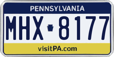 PA license plate MHX8177