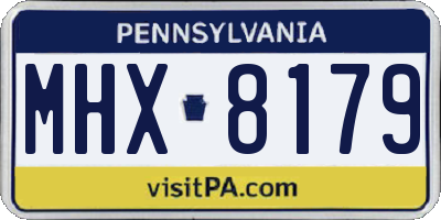 PA license plate MHX8179