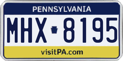 PA license plate MHX8195