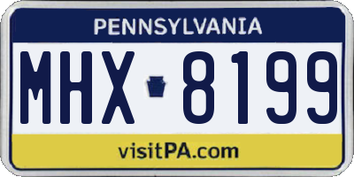 PA license plate MHX8199