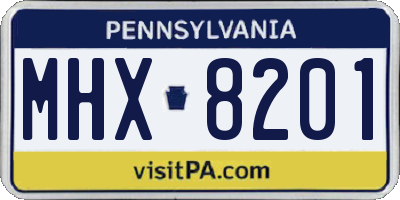 PA license plate MHX8201