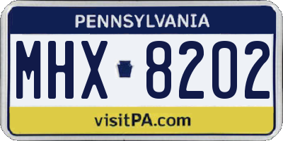 PA license plate MHX8202