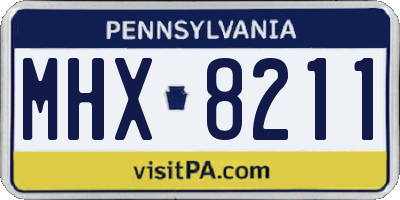 PA license plate MHX8211