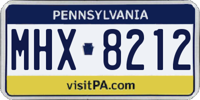 PA license plate MHX8212