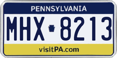 PA license plate MHX8213