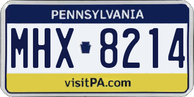 PA license plate MHX8214