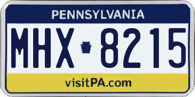 PA license plate MHX8215