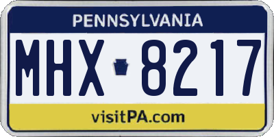 PA license plate MHX8217