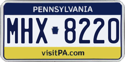 PA license plate MHX8220