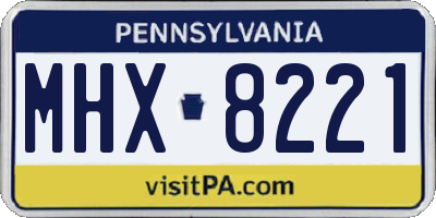 PA license plate MHX8221