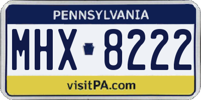 PA license plate MHX8222