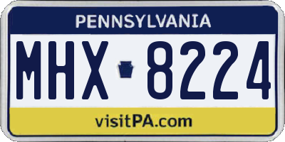 PA license plate MHX8224