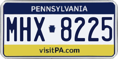 PA license plate MHX8225