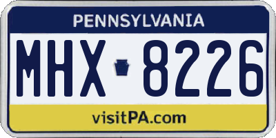 PA license plate MHX8226