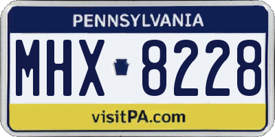 PA license plate MHX8228